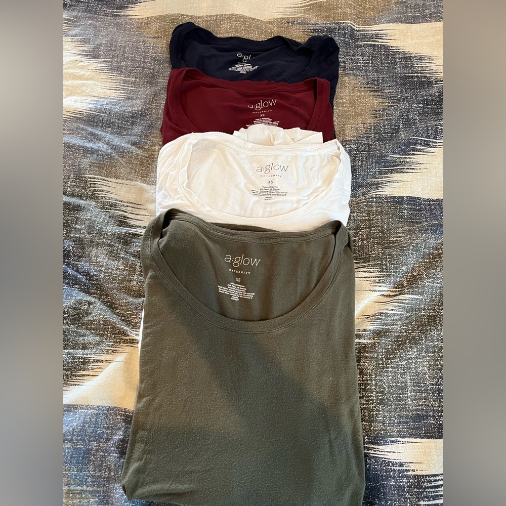 Maternity long sleeve solid tee shirts